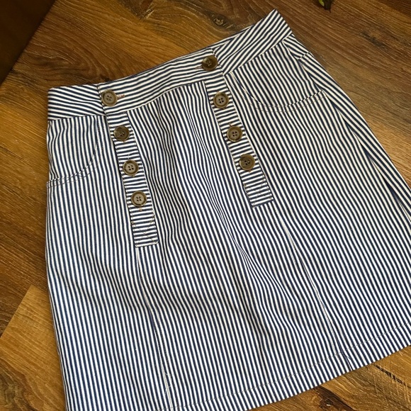 Listicle Navy and White Striped Mini Skirt - Picture 2 of 4